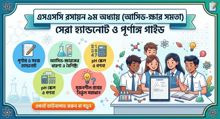 এসএসসি রসায়ন ৯ম অধ্যায় (অ্যাসিড-ক্ষার সমতা) সেরা হ্যান্ডনোট ও পূর্ণাঙ্গ গাইড
