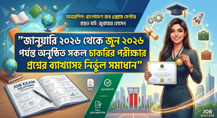 জানুয়ারি ২০২৬ থেকে জুন ২০২৬ পর্যন্ত অনুষ্ঠিত সকল চাকরির পরীক্ষার প্রশ্নের ব্যাখ্যাসহ নির্ভুল সমাধান