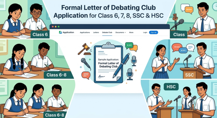Formal Letter of Debating Club Application for Class 6, 7, 8, SSC & HSC