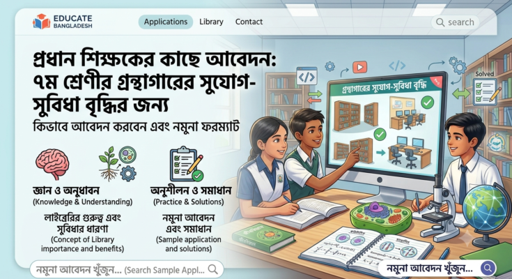 An application to the Headmaster for increasing library facilities for Class VII
