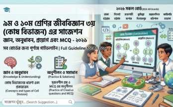 ৯ম ও ১০ম শ্রেণির জীববিজ্ঞান ৩য় অধ্যায় (কোষ বিভাজন) এর সাজেশন